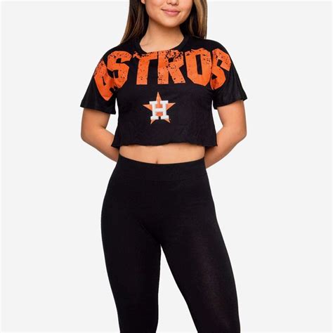 Women's <strong>Houston Astros</strong> Rhinestone baseball V-neck T-Shirt Tee Bling Lady. . Houston astros crop top